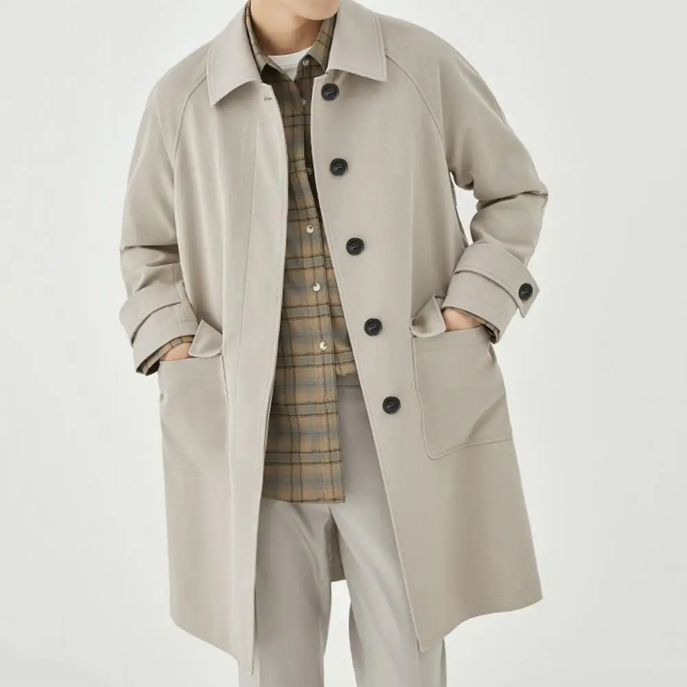 Casual Business Lapel Windbreak Jackets Men Coats Top Quality Spring Men's Trench Coat Coat Business Casual Top