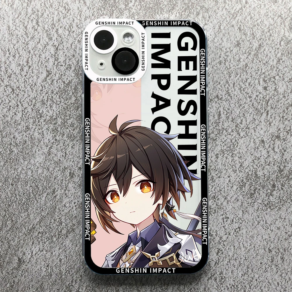  Anime Genshin Impact Anime Phone Case For Samsung S 20 21 22 23 PLUS S 23 24 ULTRA S21 FE Clear Soft Silicone TPU Cover