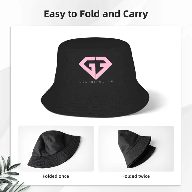 GEMINIFOURTH LOGO Bucket Hat Hip Hop Fisherman Caps Soft