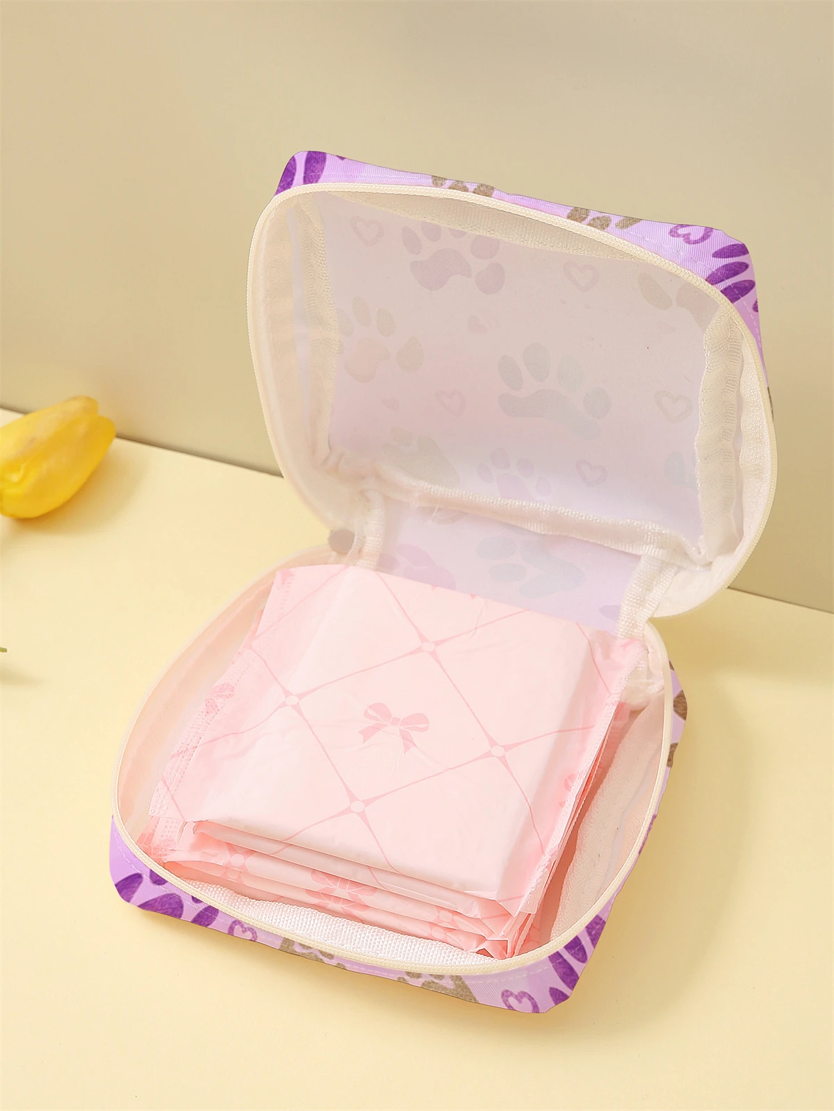 Cherry printed sanitary napkin storage bag, women's lightweight tissue bag, sanitary tissue bag