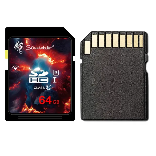 SomnAmbulist 64GB TF Card 64GB Memory Card Classe 10 3D 4K V30 Video High Speed Capacity Card for Camera