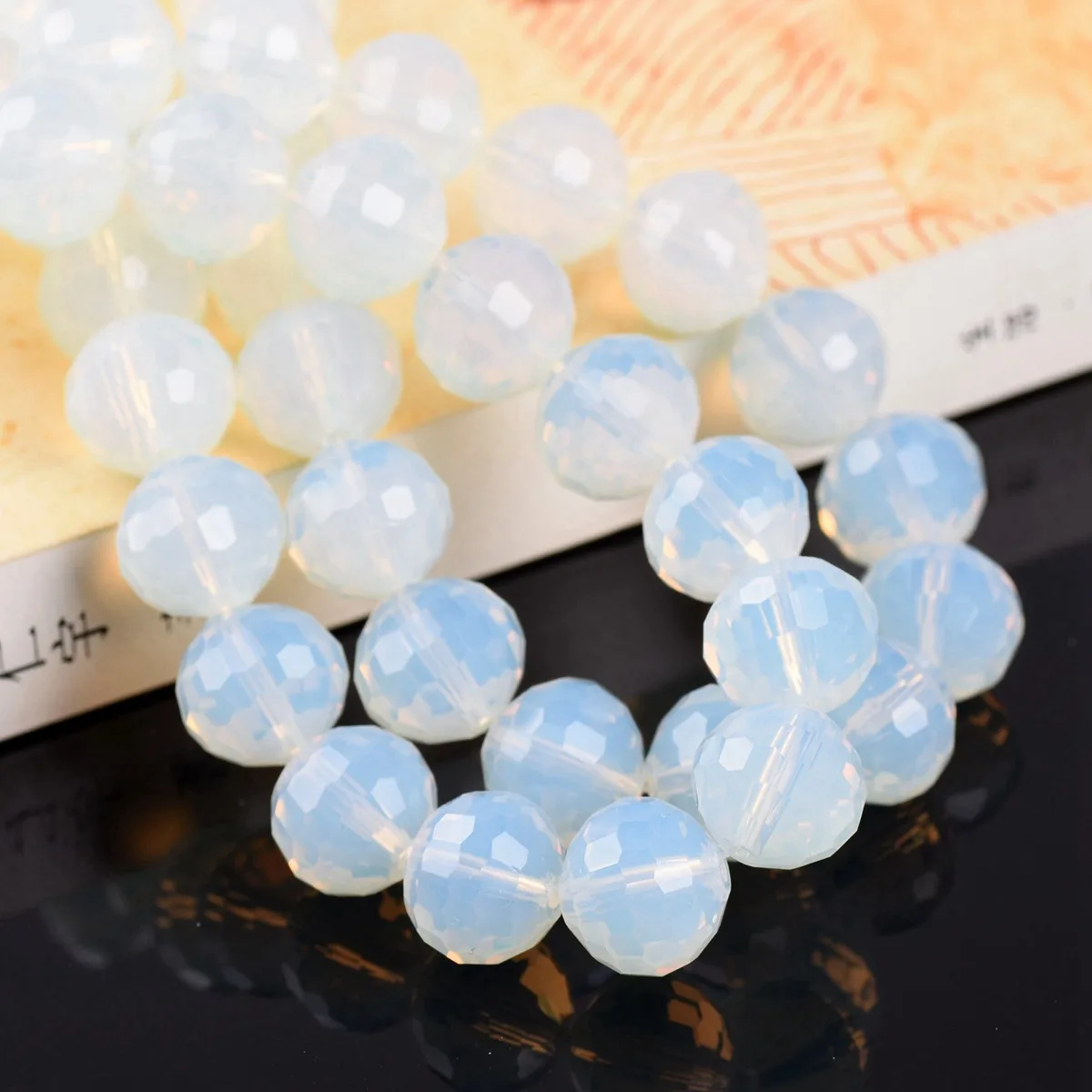 100 Perline Distanziali In Vetro Colorato AB – 8 Mm Sfaccettate – Per Bracciali E Collane Fai Da Te