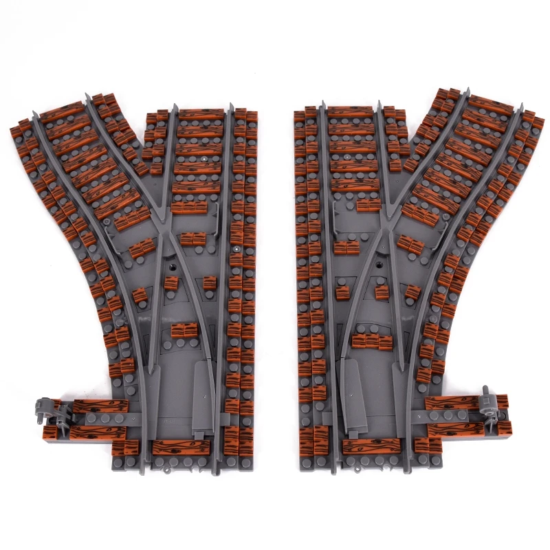 MOC City Creative Idea Train Straight and Curved Rails Base Tracks Shoulder Building Blocks Bricks Accessories DIY kid Toys gift building blocks construction blocks