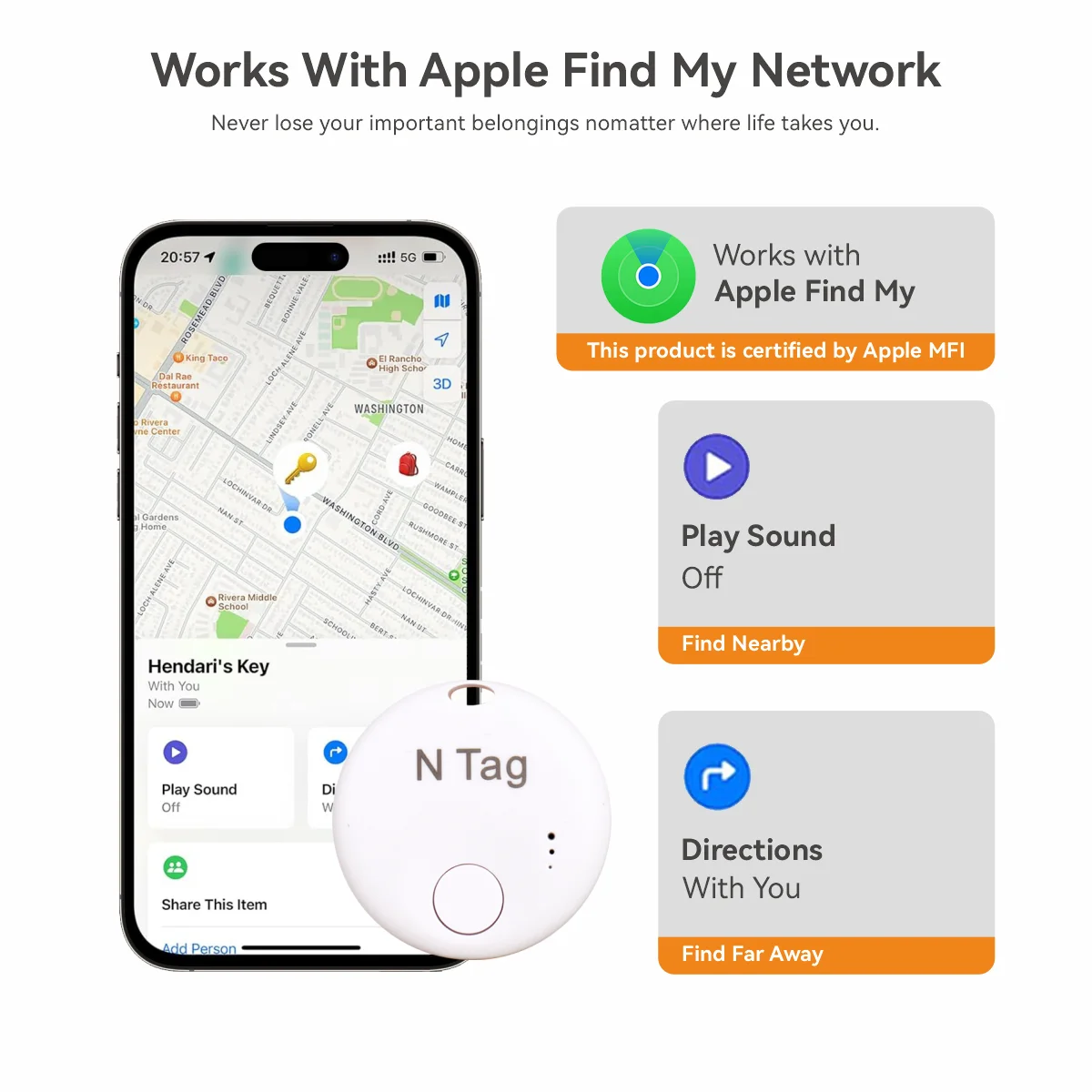 Smart Tag GPS Tracker Bluetooth Search Locator Mini Air Tags Works With Find My Device Finders Item Anti Lost Global Positioning