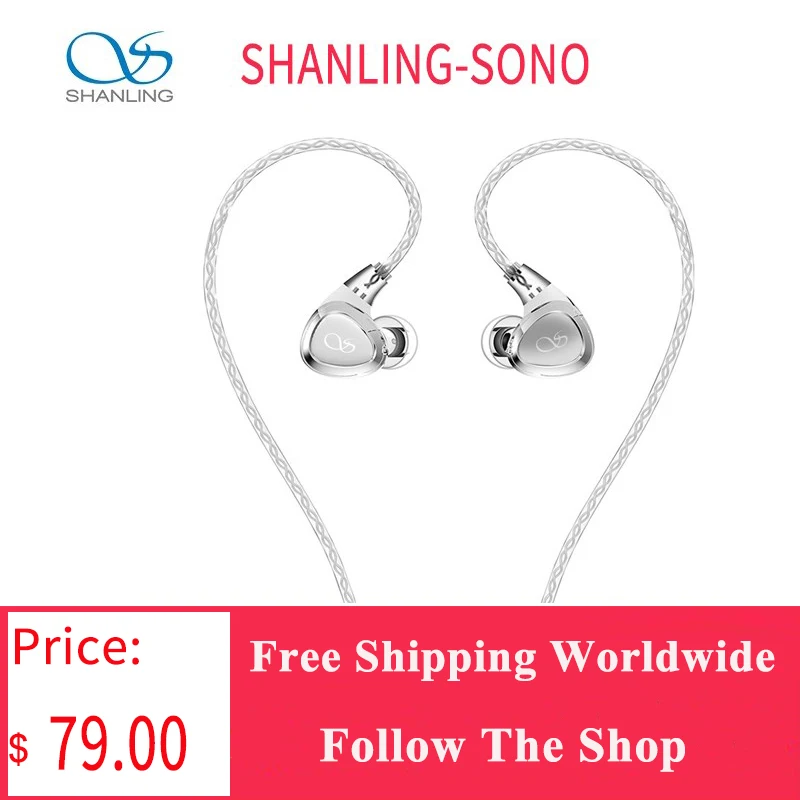 SHANLING SONO 2DD+1BA Triple Hybrid Driver In-Ear Monitor Earphone IEM Hi-Res Audio 0.78mm Interchangeable Cable Wired Earbuds