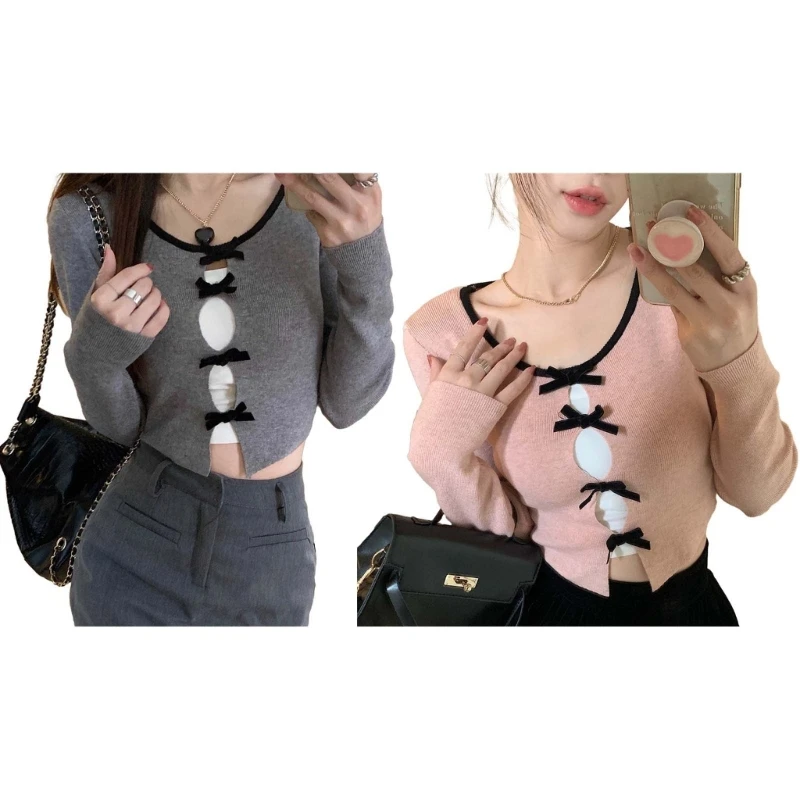 Elegant Butterfly Round Neck Sweater Women's Long Sleeve Shirt Autumn
