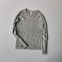 Vêtements de Yoga hauts de sport femmes col rond manches longues sans couture minceur respirant course Pula séchage rapide vêtements de Fitness 5
