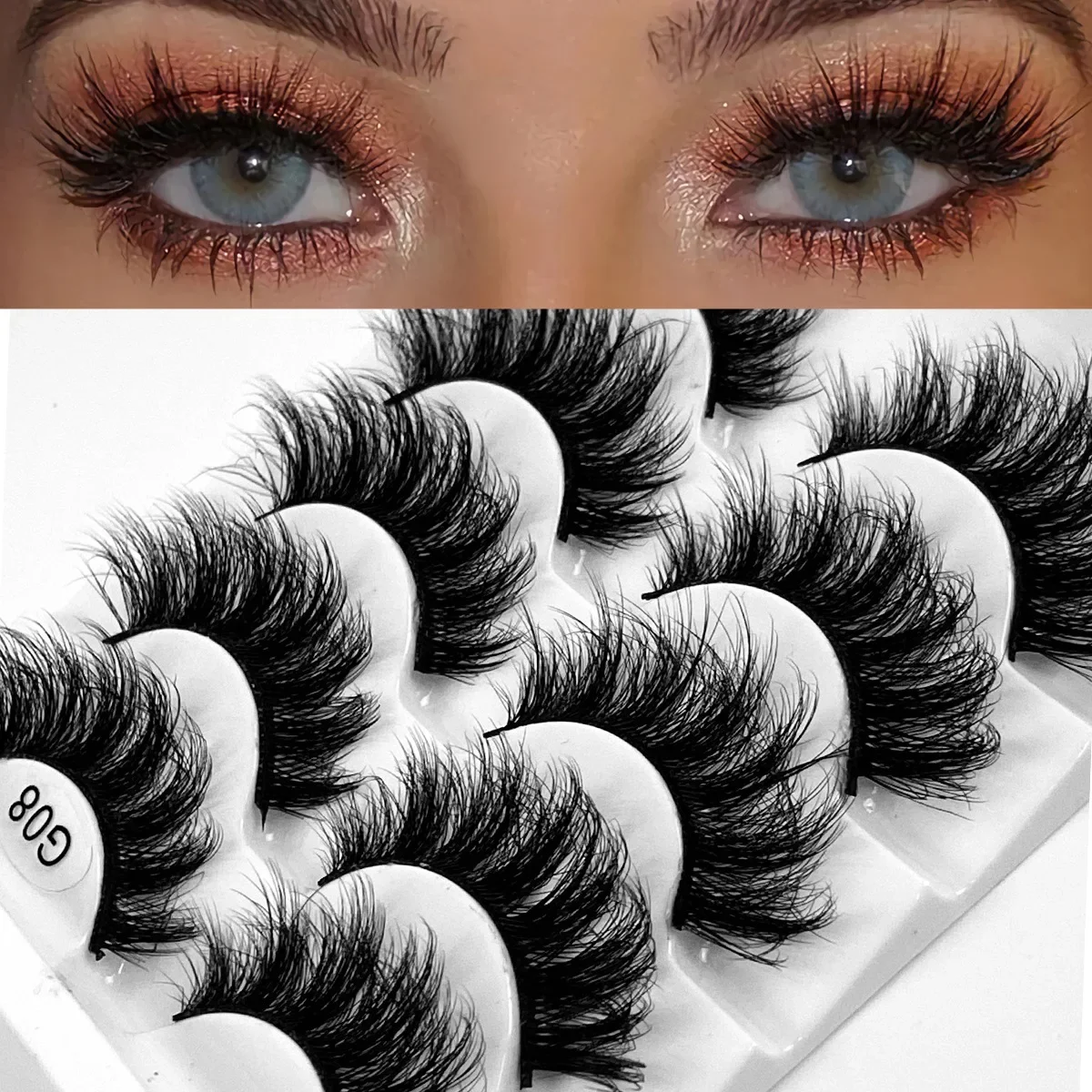 

5 pairs 15-26mm fake eyelashes false mink eyelashes extension makeup extension long cross volume soft fake eye lashes