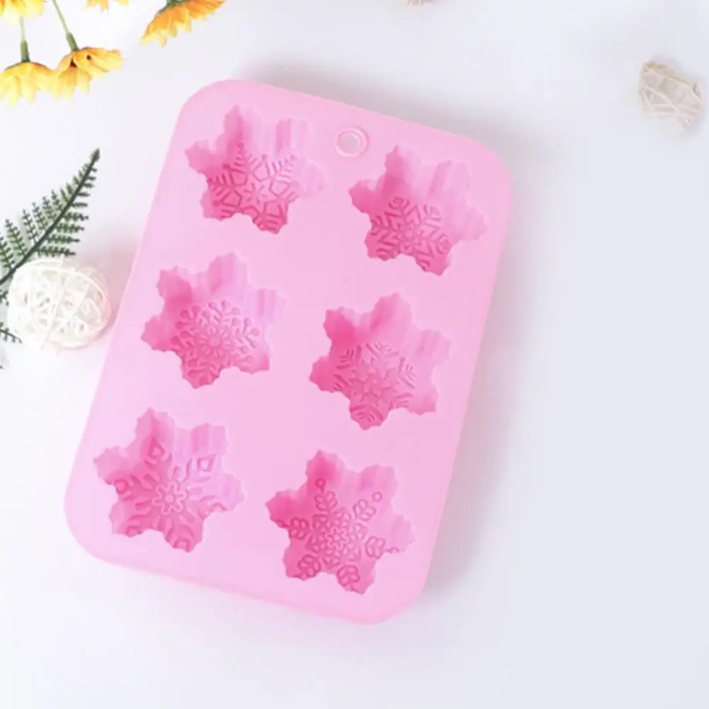 Candle Mold Delicate Durable DIY Mold Multi-use Easy Demould Snowflake Silicone Soap Candle for Oven