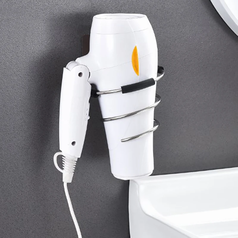 Hair Dryer Holder Spiral Wall Mounted Hair Dryer Storage Organizer Rack Using In Bathroom Salon Stylist Tool Drier Organizer