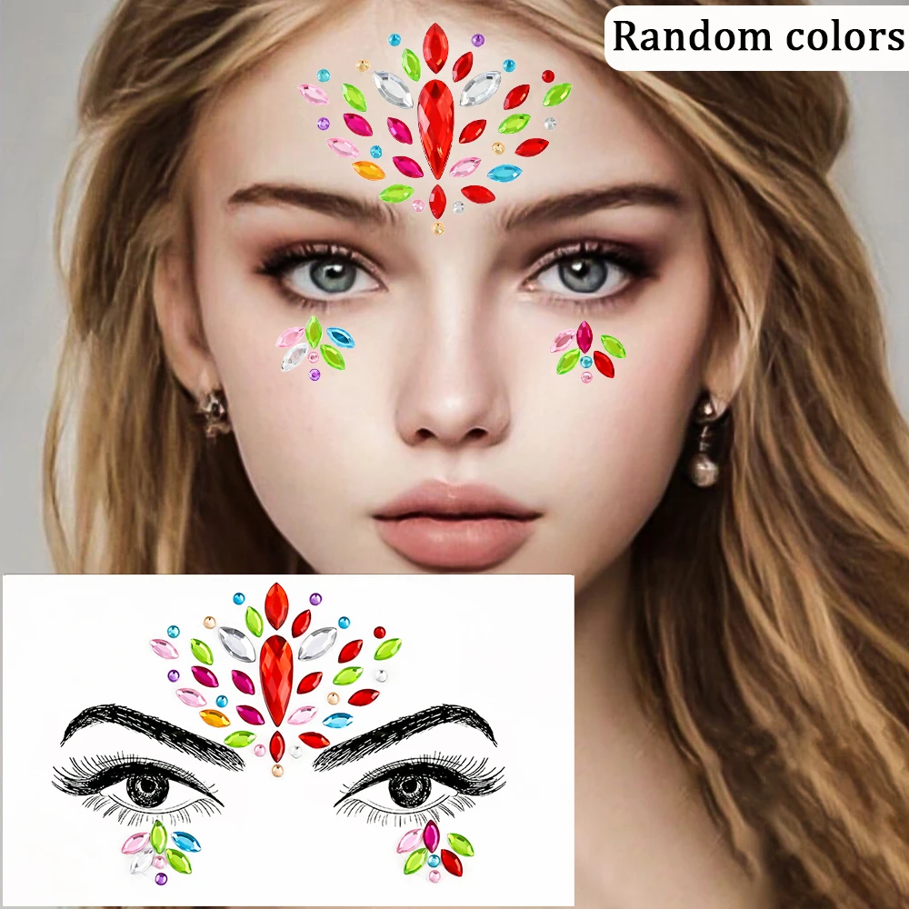 Sparkling Rhinestone Face Tattoo Stickers