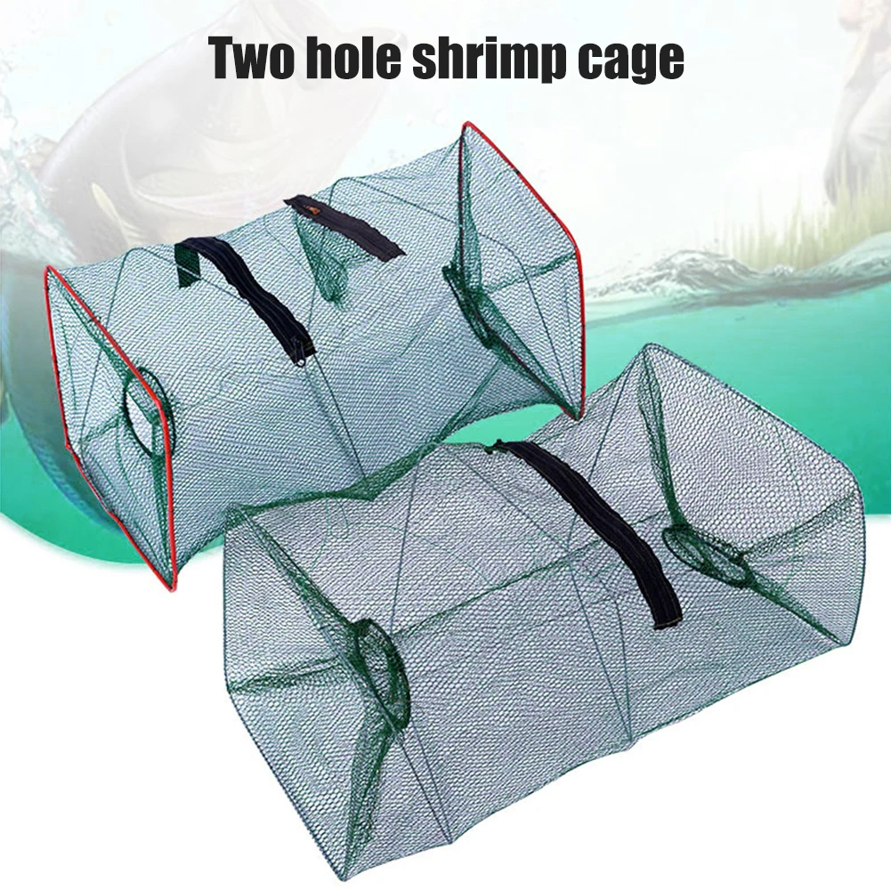 Portable Fishing Net Retractable Fish Shrimp Mesh Cage Cast Net Fishing Trap 