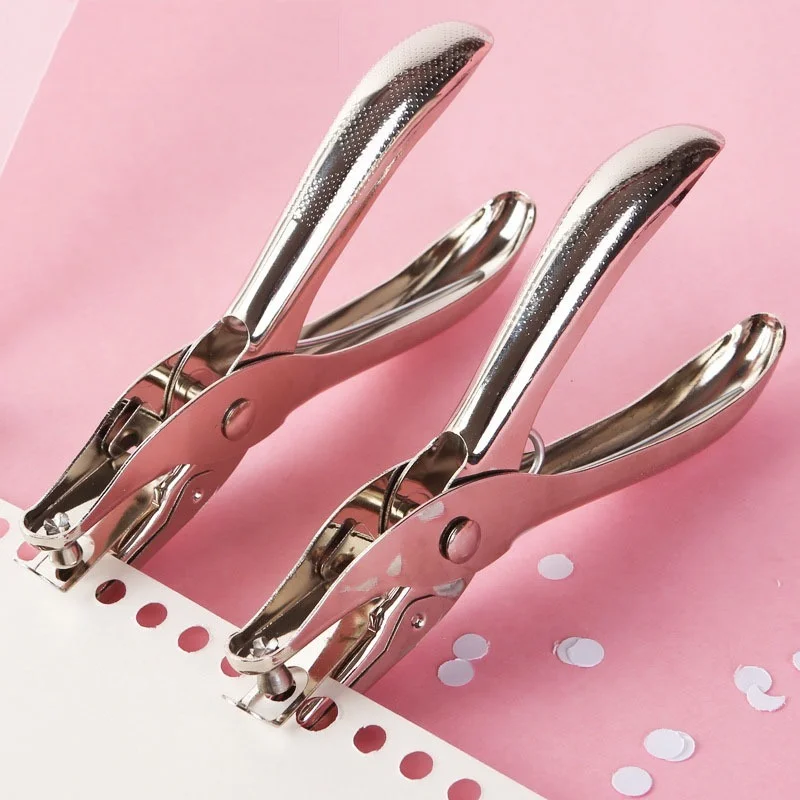 1pc Stainless Steel Heart Hole Punch Device, Pink Paper Puncher For  Students