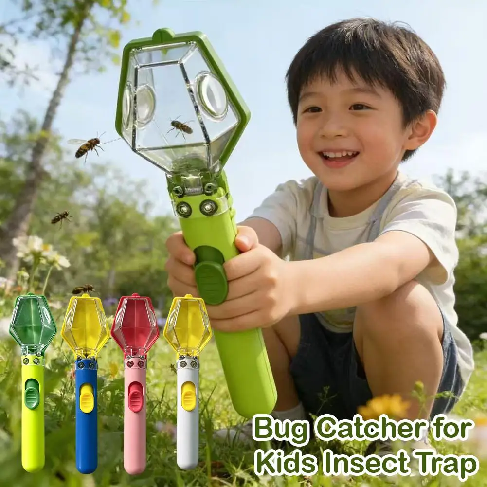 1/4pcs Multifunctional Portable Insect Catcher Push Type Transparent Observer Box Bug Catcher Safe Release Mechanism Gift