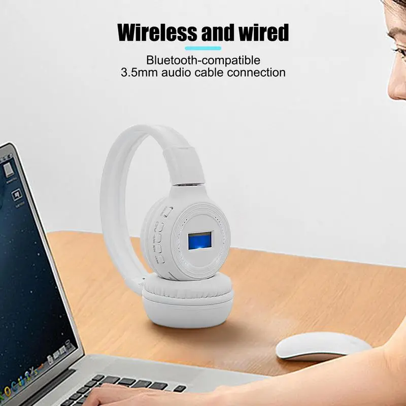 TF Card FM Radio Earphones, Noise Canceling Bluetooth-Compatible Headset, 3.5mm Jack Headphones, Wireless & Wired Connection