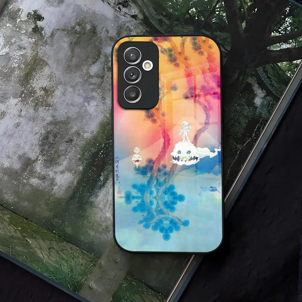 Kids See Ghosts Kanye West Phone Case Glass For Samsung Galaxy S21 S24 S22 S20 S23 Ultra Fe Plus A34 A54 A24 A52 A53 M54 Coque