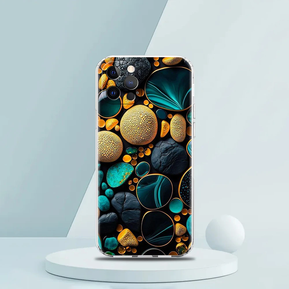 Elegant Transparent Stone-Patterned Phone Case - Soft Shell Cover