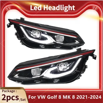 LED Headlights for Volkswagen Golf 8 (2021–2024) | Daytime Running Lights with Dynamic Turn Signals