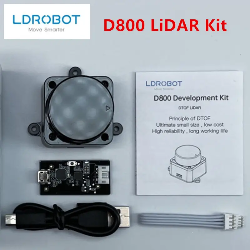 LDROBOT D800 Lidar Kit 25meters DTOF ROS Car SLAM Navigation Scanning Laser Radar Sensor Support ROS1 and ROS2 for outdoor（C1） image 2