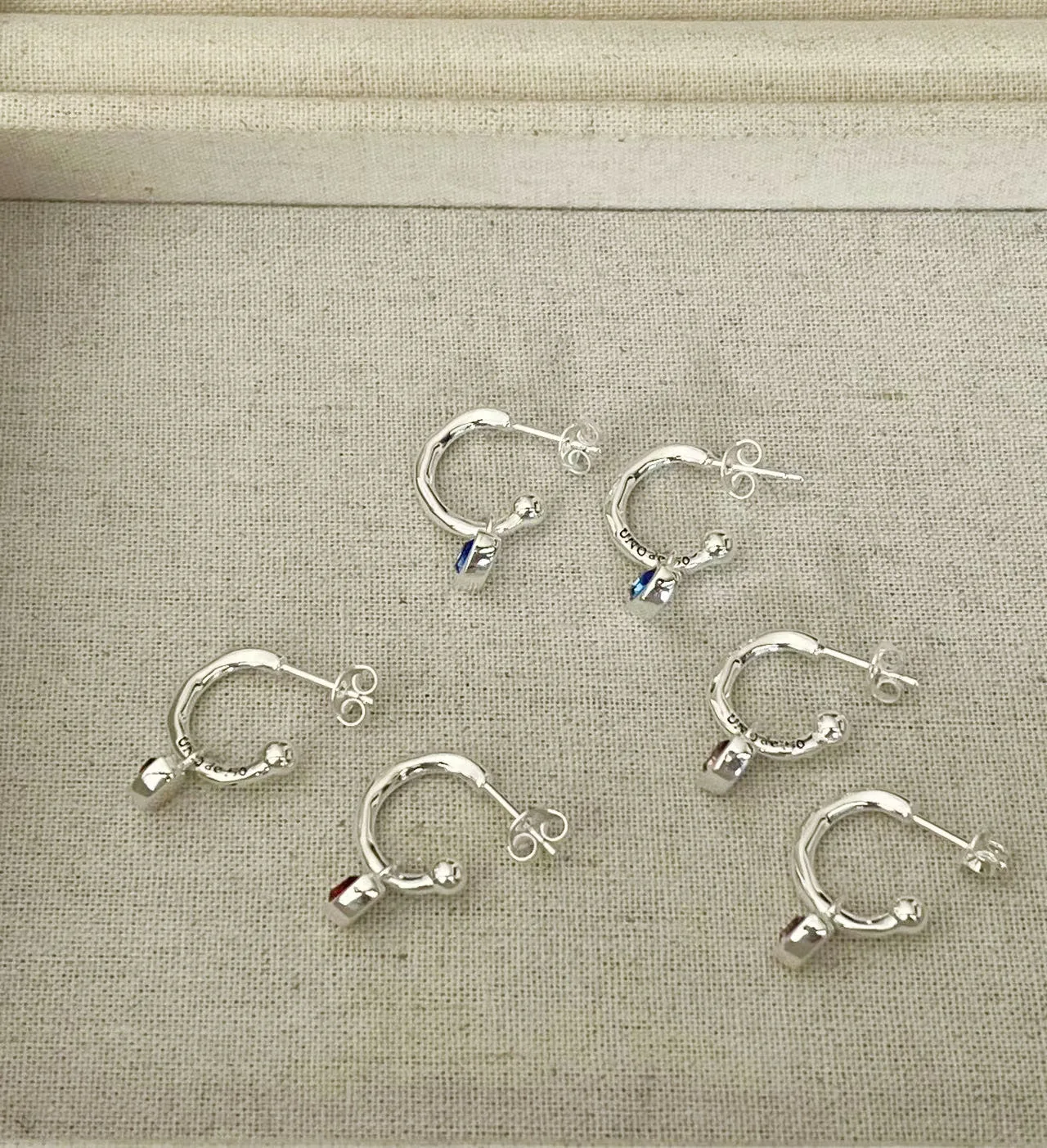 YS 2023 New UNOde50 Spanish Bestselling Exquisite Blue Gem Trend Fashion Women's Earrings Jewelry Gift Bag