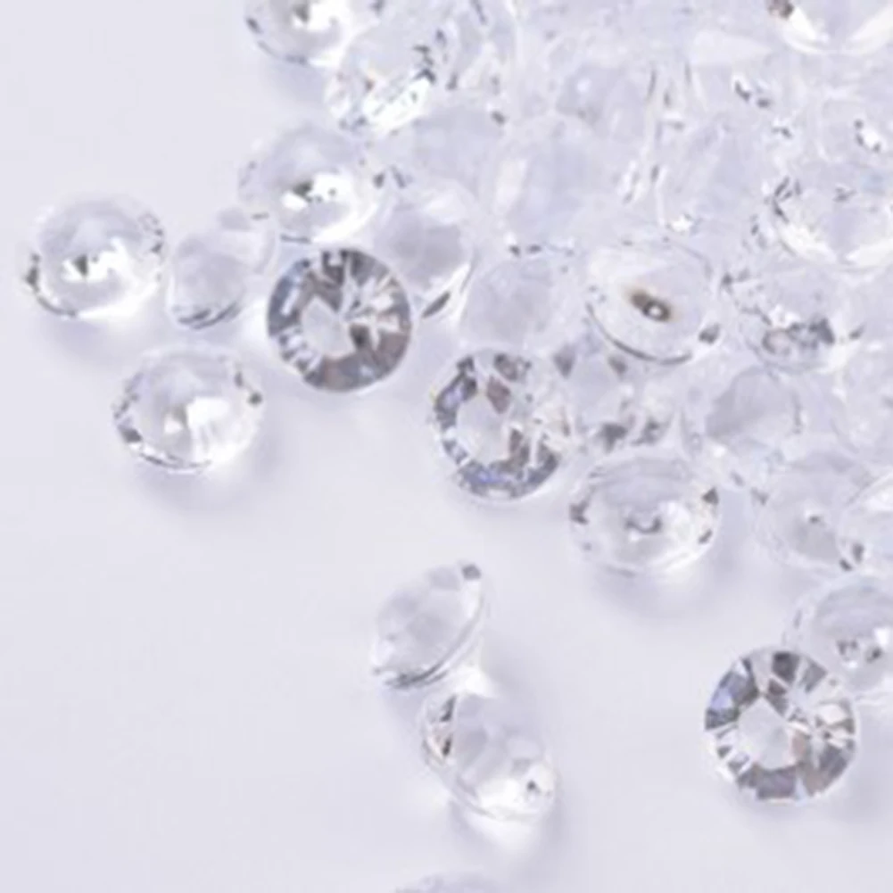 

1000pcs 3-10mm Mixed Transparent Acrylic Crystal Diamond Wedding Party Decro Acrylic Plastic Simulation Gem Crystal Stone