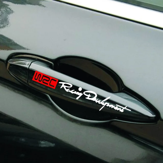 4Pcs Car Handle Stickers WRC Rally Racing Stripe Car Decals Vinyl JDM Stickers On Car Door Tuning Auto Exterior Accessory Decor