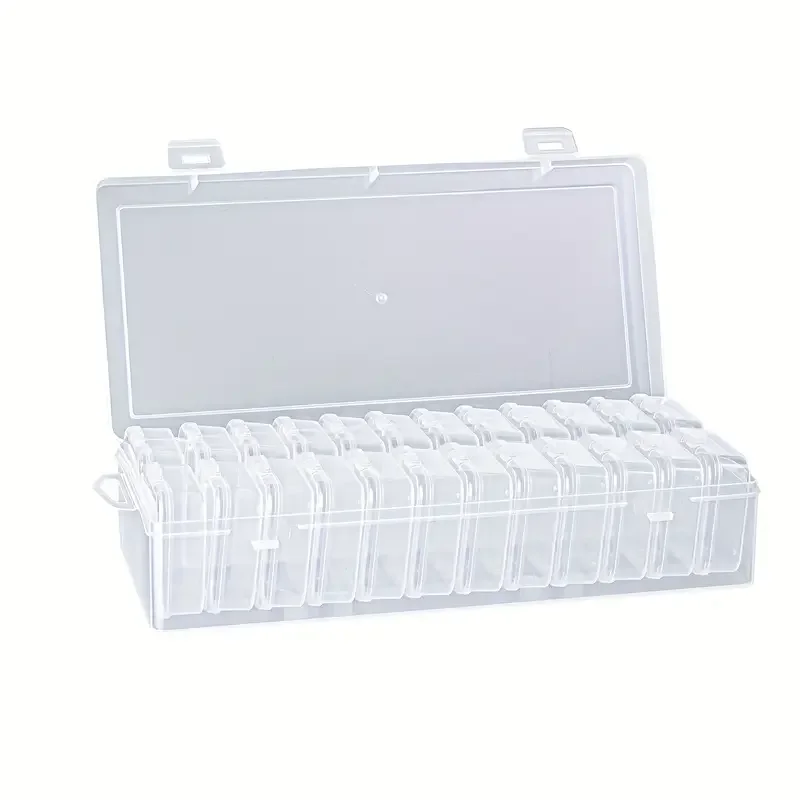 1 set of 24 grid transparent plastic storage boxes-perfect for storing diamond paintings, beads, jewelry, and nail accessories