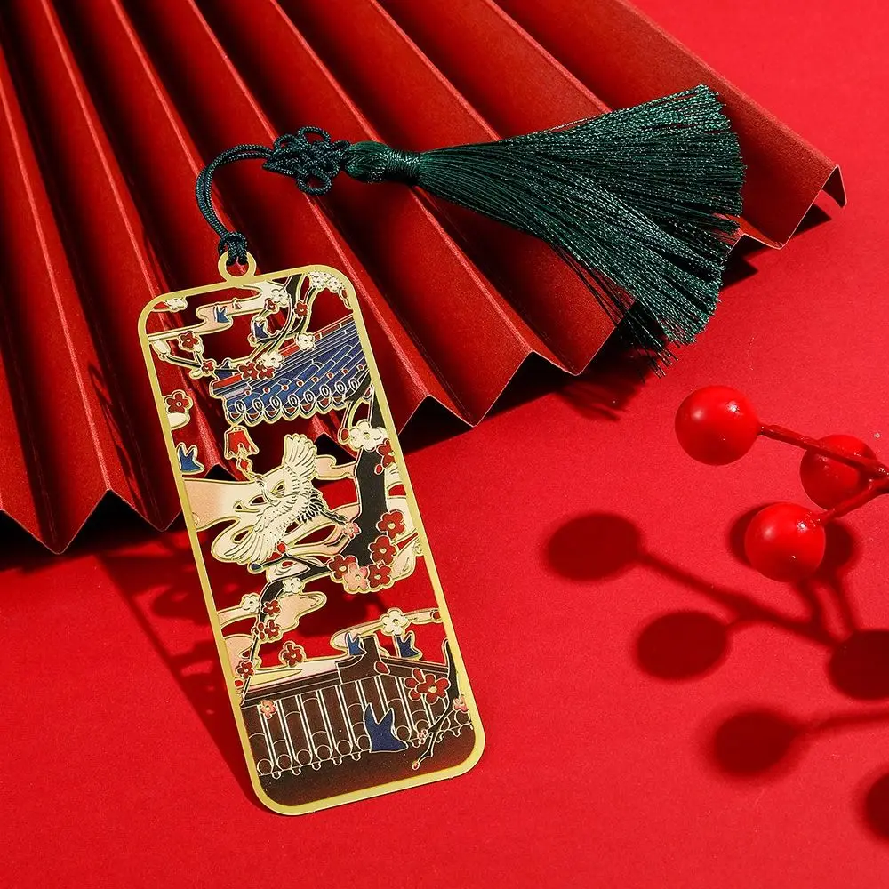 

With Tassel Pendant Hollowed Bookmark Hollowed Out Chinese Style Metal Reading Bookmark Metal Creative Chinese Style Bookmark