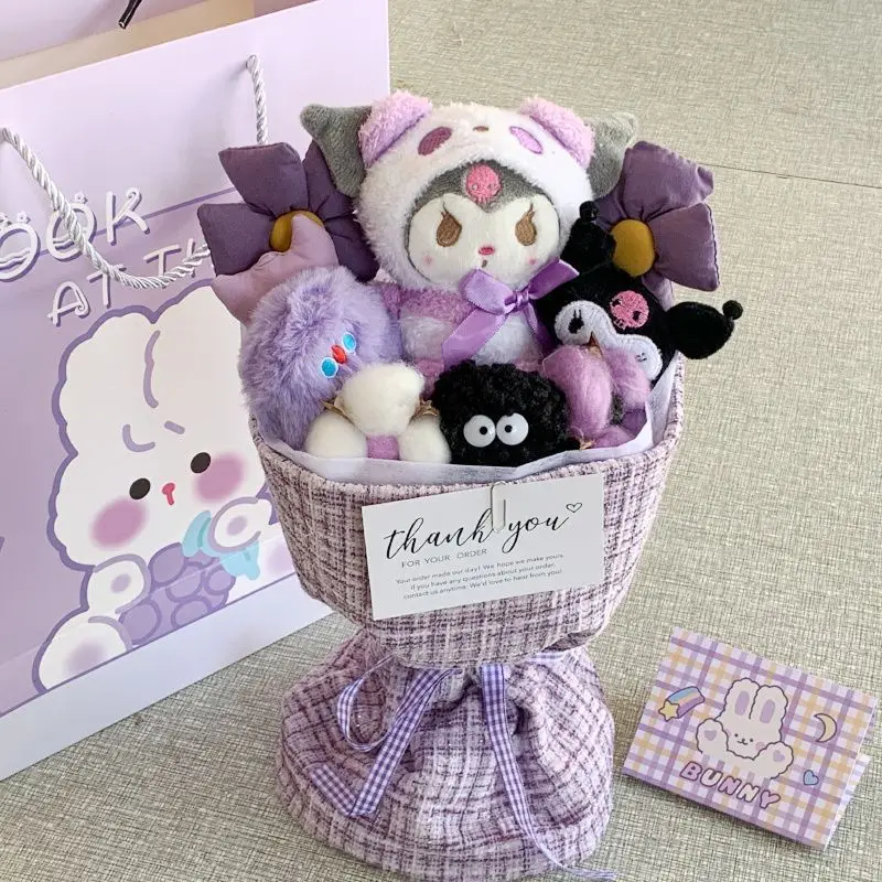 

Sanliou Jade Gui Dog Pacha Dog Kuromi Melody Hello Kitty кукла цветочный букет кукла цветок девушка дочь любовник хвалентный подарок