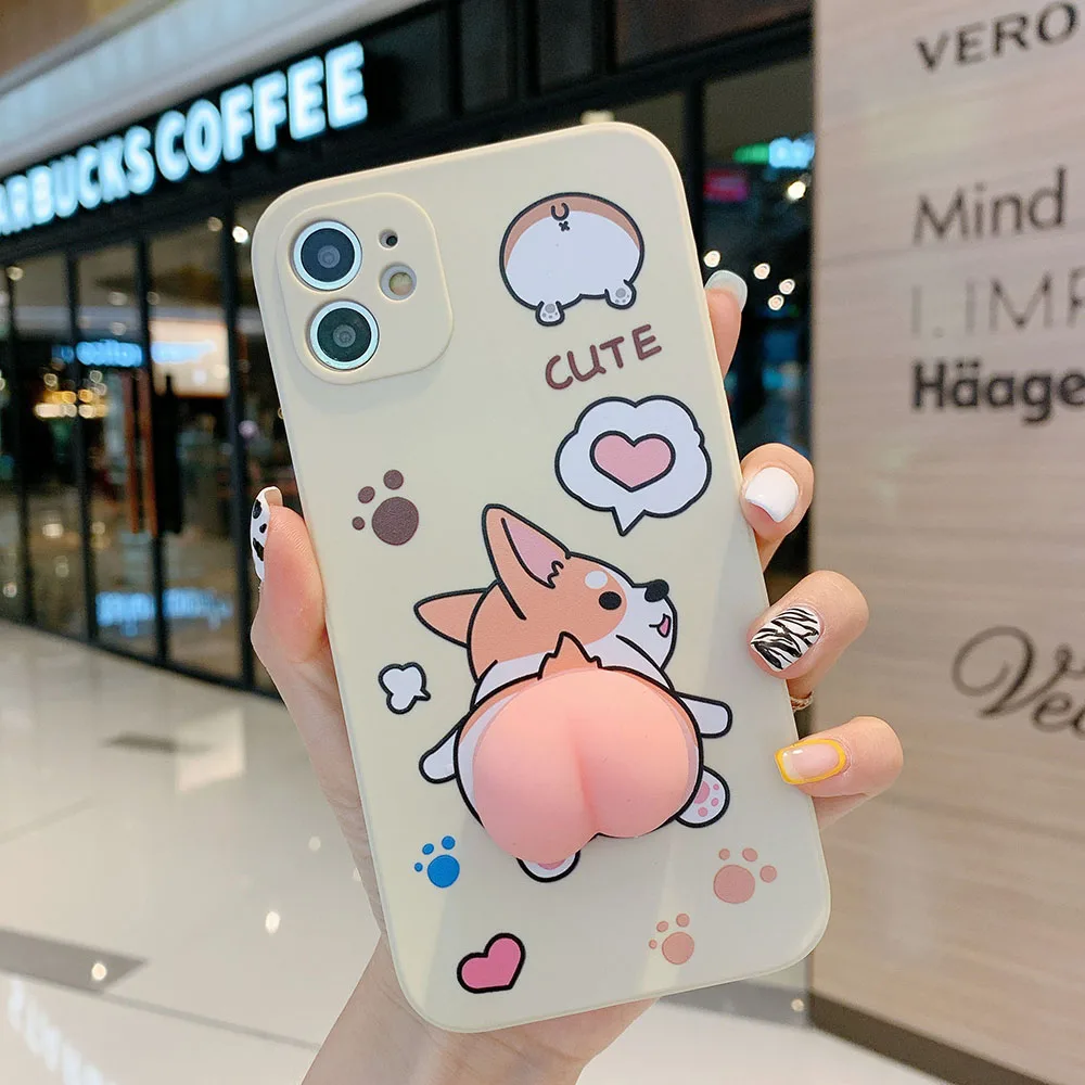 Cartoon Peach Corgi Dog Buttocks Phone Case Cover