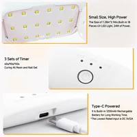24W USB Rechargeable UV LED Lamp for Gel Nails,Mini Nail Dryer UV Light for Nails,UV Lamp for Resin Curing 2