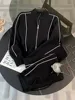 Women's Tracksuit Contrast Zipper Full Sleeve Jackets High Wasit Drawstring Straight Pants Female Suits 2025 Spring Lady Outfits 4