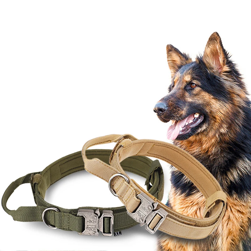Durable Nylon Dog Collar & Leash Set – Reflective Tactical Training Leash for Large Dogs