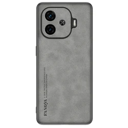 Frosted Leather Skin Anti - Shock Hard Plastic Cover Case for iQOO Z8 (Gray)