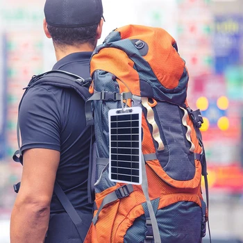 2W 5V Portable Solar Panel USB Battery Charger Power Emergency Panel Waterproof Phone Power Bank for Camping Backpacking Hiking 5