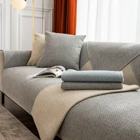 Cotton And Linen Sofa Cover Four Seasons Universal Living Room Thickening Non-Slip Sofa Cushion Cover Furniture Dust Cover 2