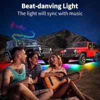 RGB Flexible Car Underglow Light Strip 12V LED Underbody Ambient Light With App Control Neon Auto Decorative Atmosphere Lamps 6