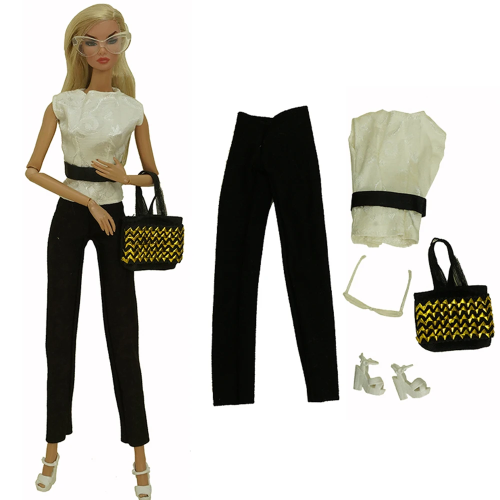 NK Mix Style Fashion Outfit Modern Shoes Party Dress Stocking Hats Clothes For Barbie Doll Accessories Girl' 1/6 Doll Toy JJ