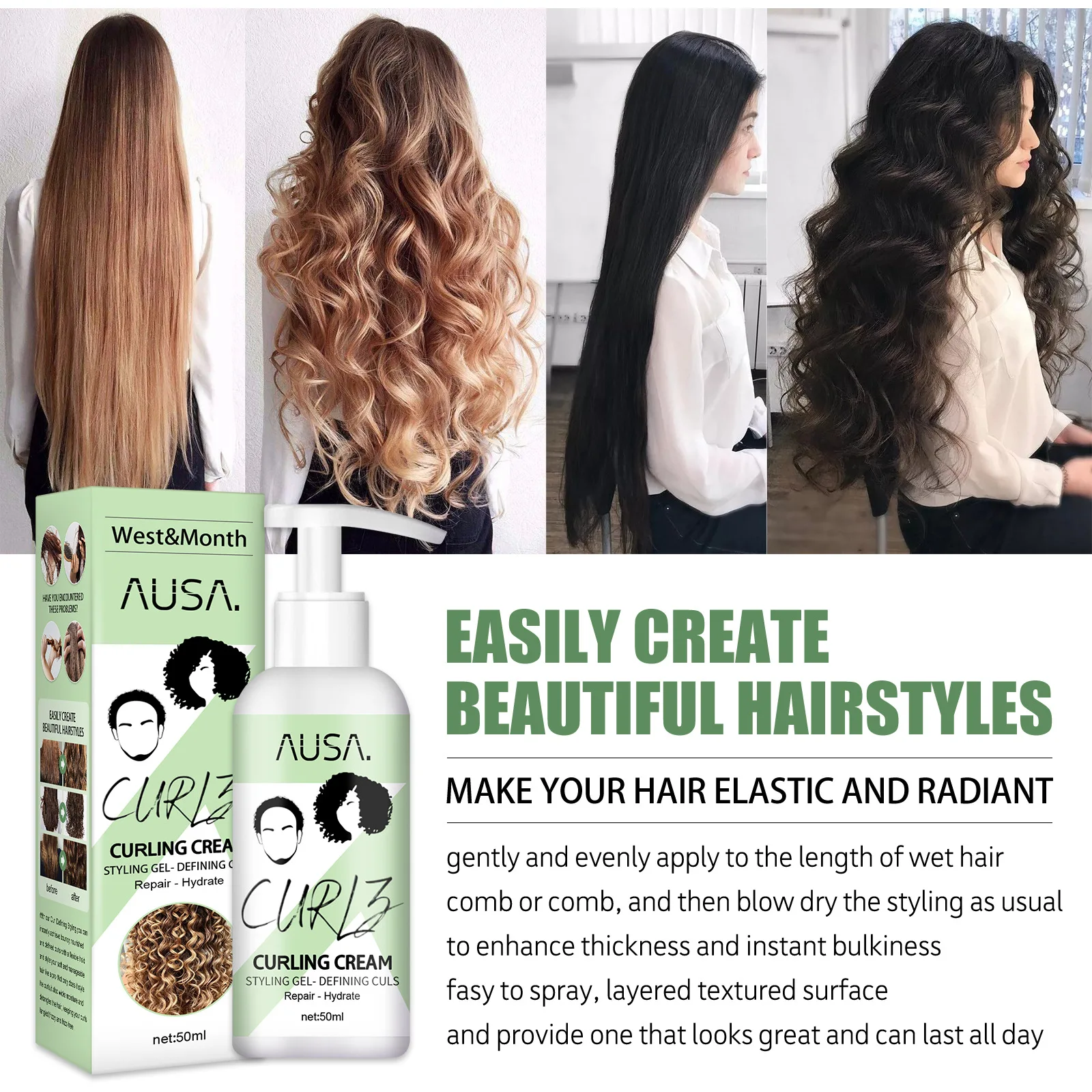 Hair Styling Cream Moisturizing Spray High Gloss Shellac Nourishing Shaping  Repair Soft Texture Repair Curl Softening Freckle - AliExpress