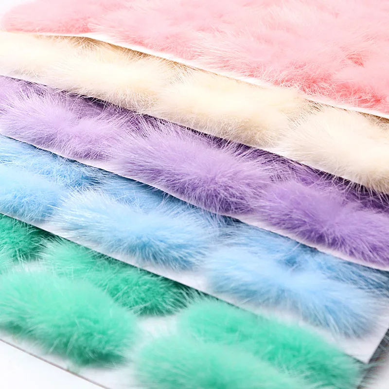 5/40pcs Mink Fur Pompom Bowknot 2-3*6-7cm Natural Pom Pom Diy Soft Pompones DIY Handmade Bow Tie Sewing Crafts Hair Accessories
