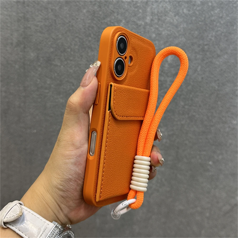 Personalised Leather Phone Case With Wrist Strap For Iphone Pro Max_voghion.com