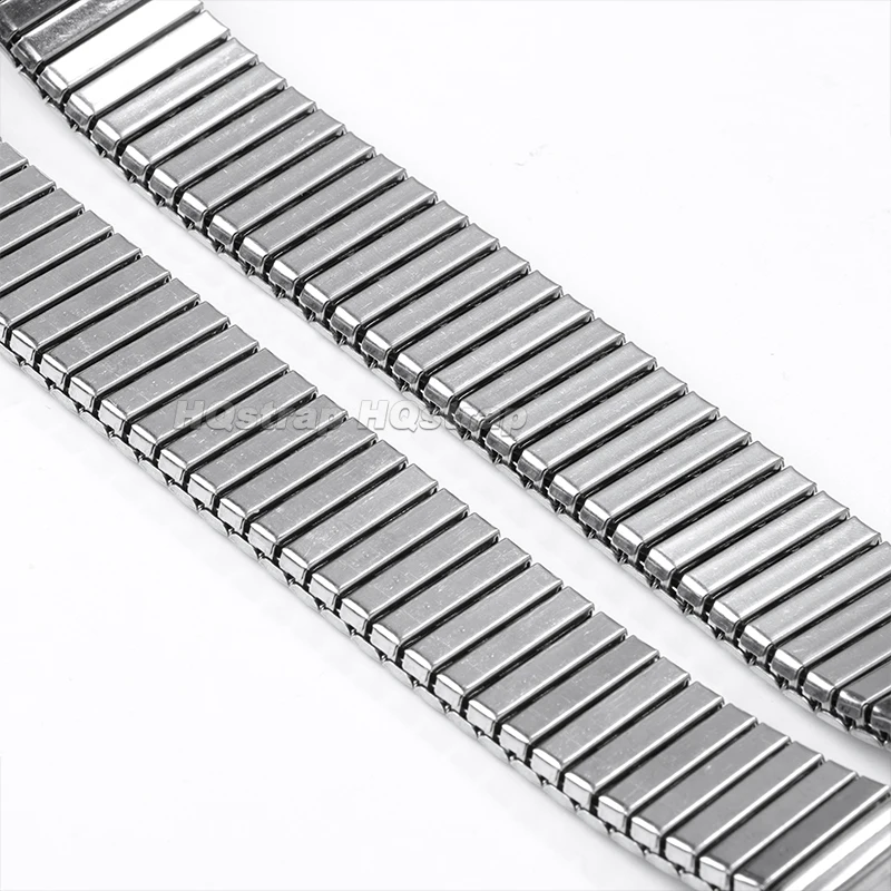 Vintage Stainless Steel Elastic Watchband - Metal Expansion Strap with Slip-On Design