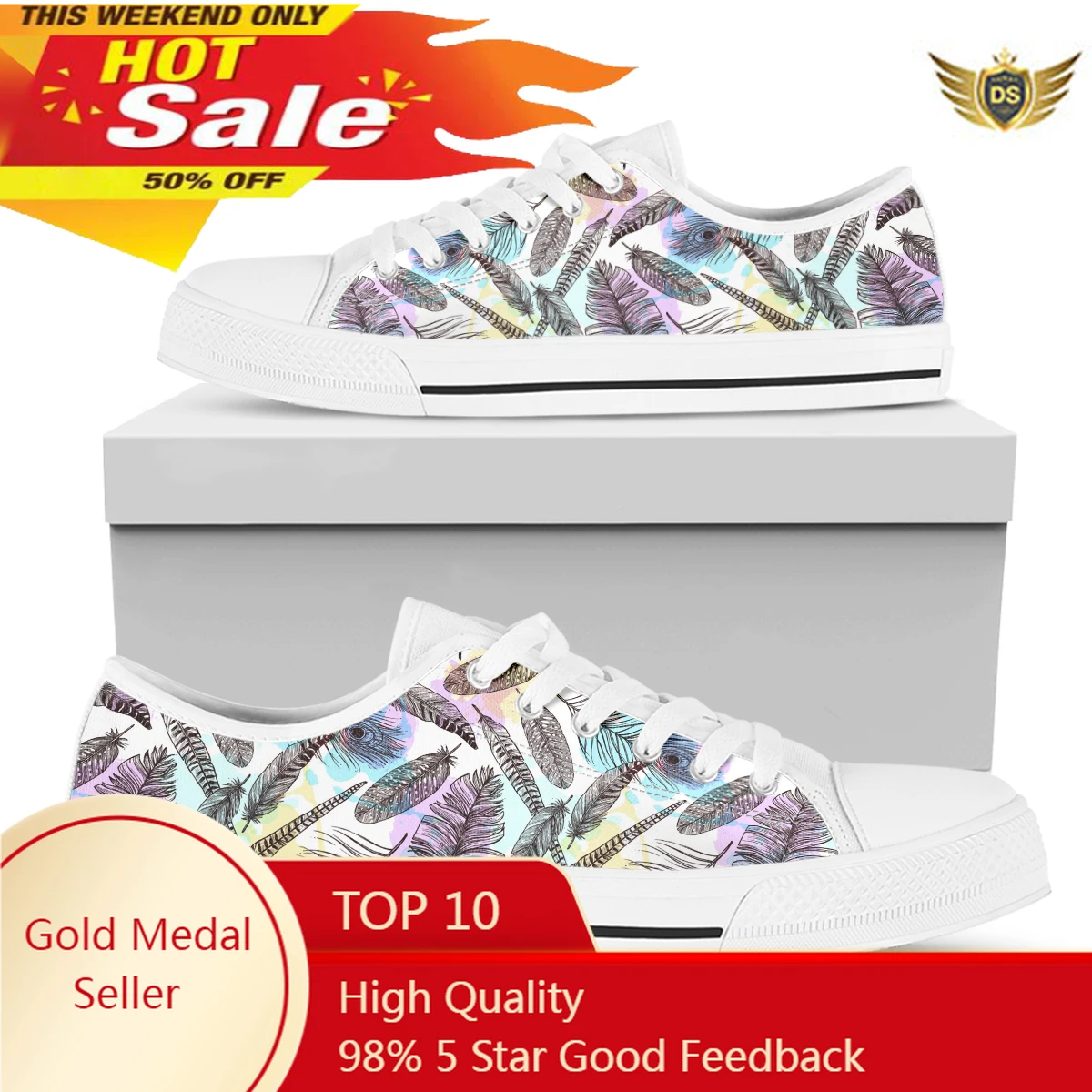 Colorful Feather Design Teen Girls Fashion Vulcanized Shoes Women Sport Running Sneaker Purple Butterfly Design Flat Shoes