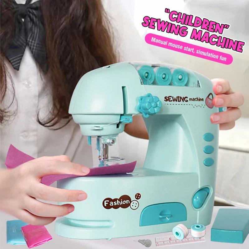 Electric Sewing Machine Pretend Play Simulation Household Appliance Crafting Stitches Knitting Educational Toy Kid DIY Gift 4