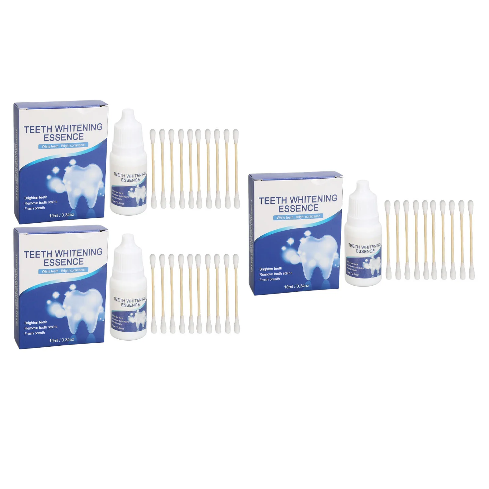 

Stain Removal Dental Care Solution Teeth Whitening Freshen Breath Stain Removal Deep Cleaning Solution with Cotton Swab 10ml