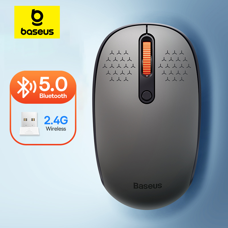  Baseus Mouse Bluetooth Wireless Computer 1600DPI Silent Mouse with 2.4GHz USB Nano Receiver for PC MacBook Tablet Laptop Mouse 