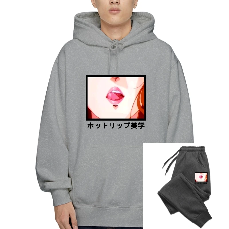 

Mens Hot Lips Aesthetic Drawstring-Sleeve Unisex T-Hoodies 100% cotton Pullover men women Sweatshirt