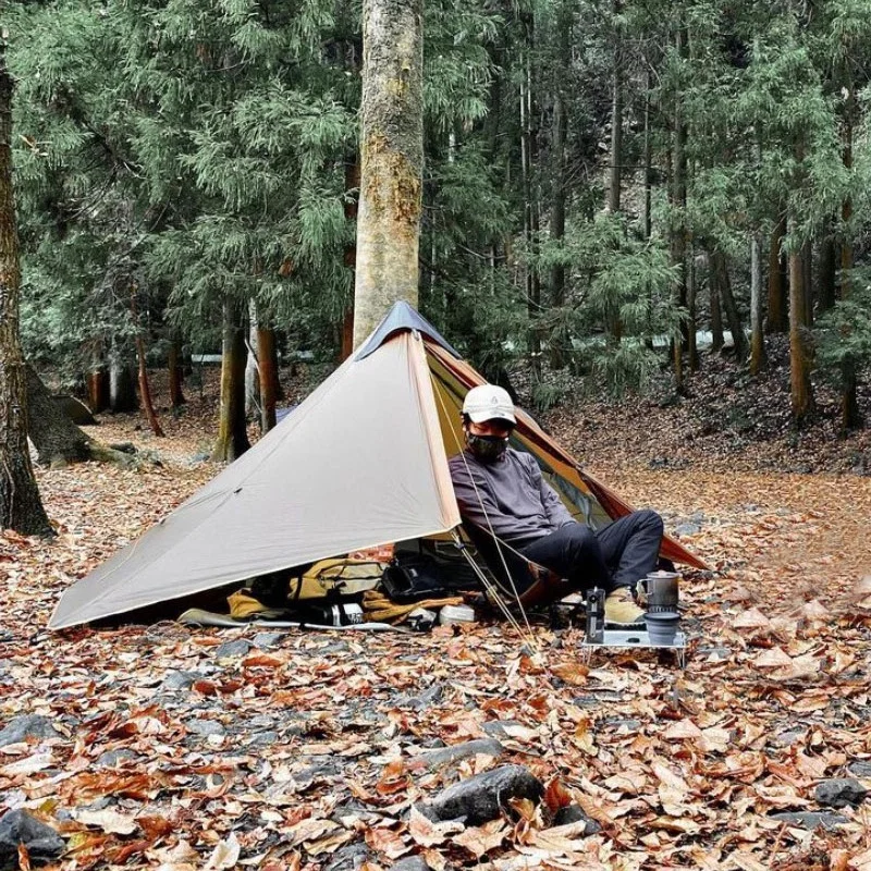 3F UL GEAR 2026 Lanshan 1 Tent Ultralight Outdoor Camping Poleless Tent T-zipper Door Waterproof Trekking Mountaineering 5