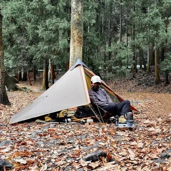3F UL GEAR 2026 Lanshan 1 Tent Ultralight Outdoor Camping Poleless Tent T-zipper Door Waterproof Trekking Mountaineering 5