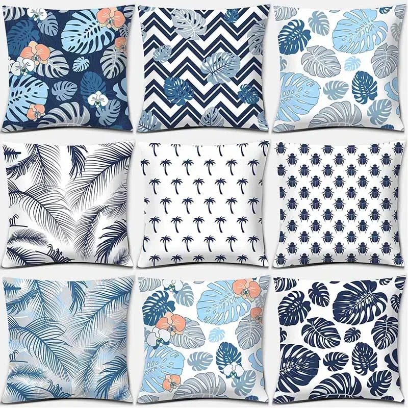 

Light Blue Modern Style Square Pillowcase Home Decoration Car Sofa Cushion Cover